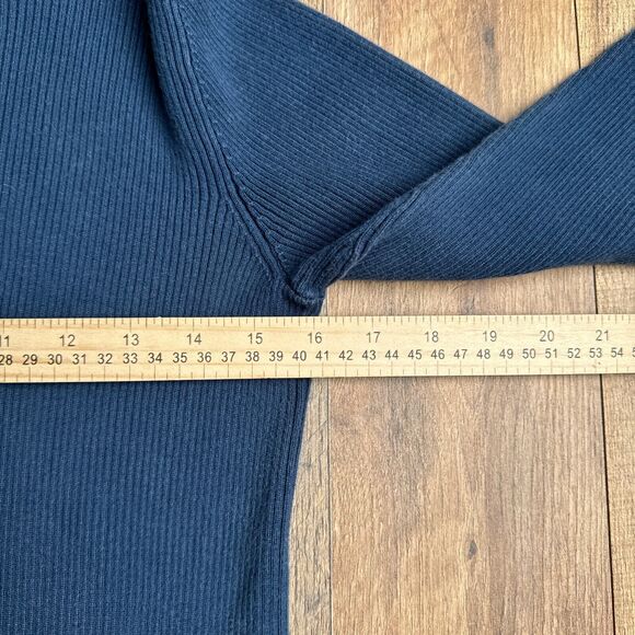 Vintage Ralph Lauren Sweater Women's Large Blue LRL Ribbed Knit Turtleneck 3119 - Picture 9 of 12